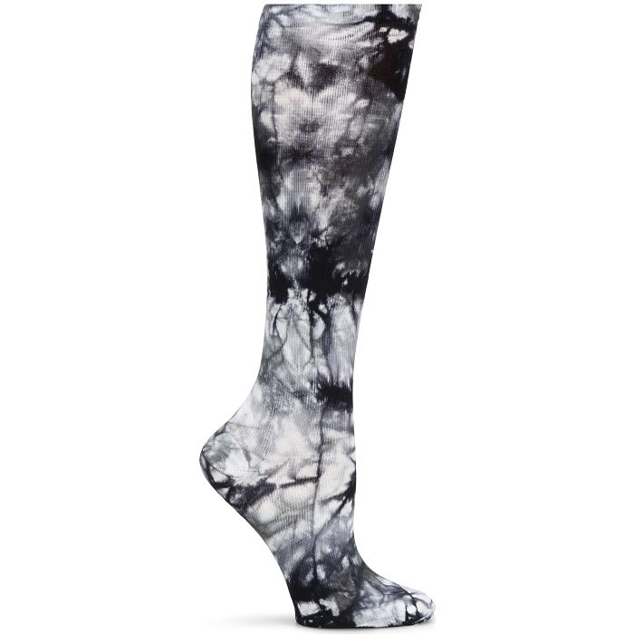 Women's Nursemates Compression Socks in Tie-Dye Black/White